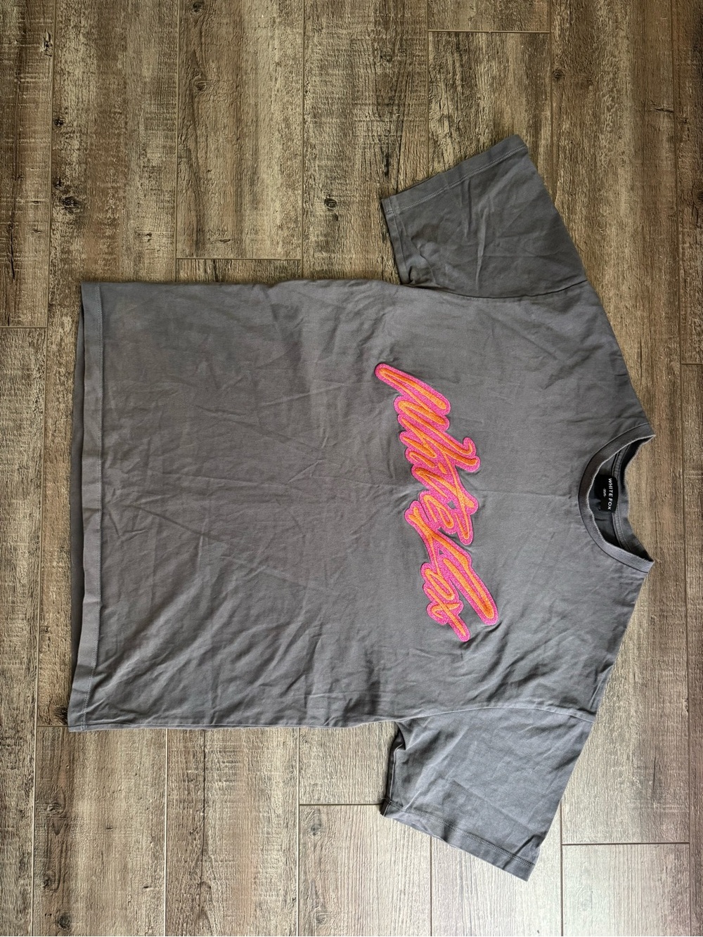 White Fox Gray Embroidered Logo Oversized Tee Size XS/S (fits medium)